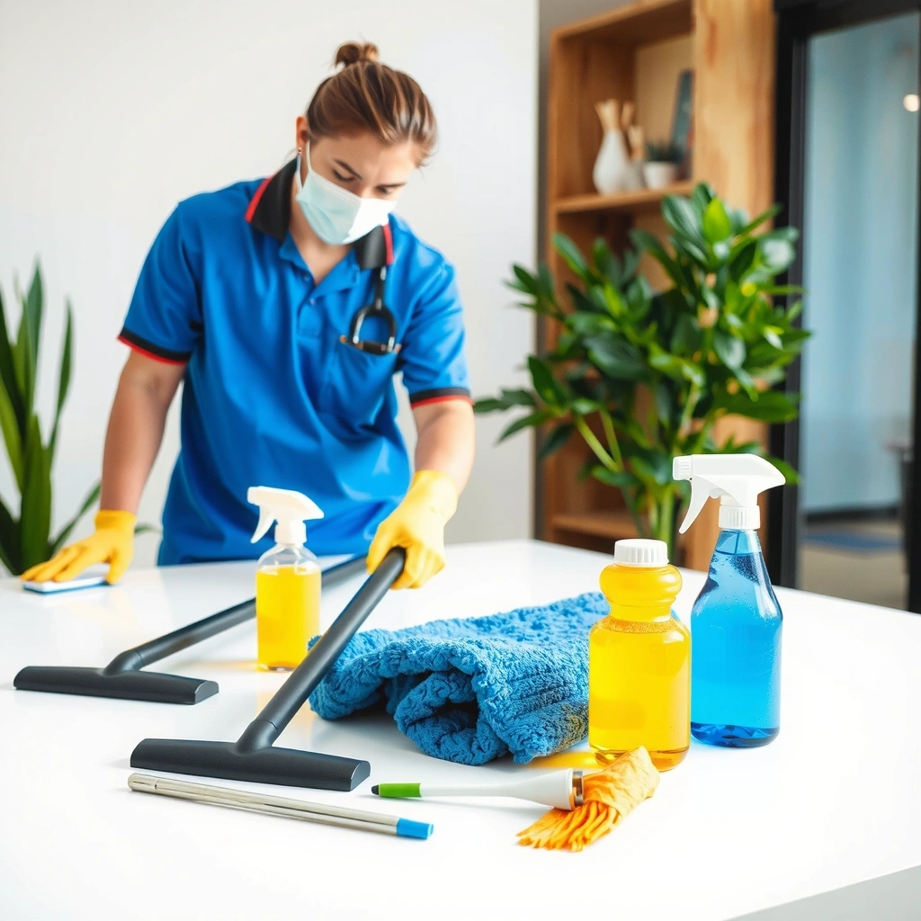 Deep cleaning service in progress